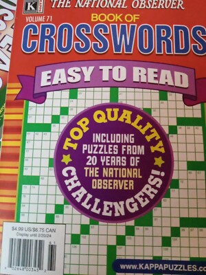 Book Of Crosswords  Volume 71  Easy To Read The National Observer
