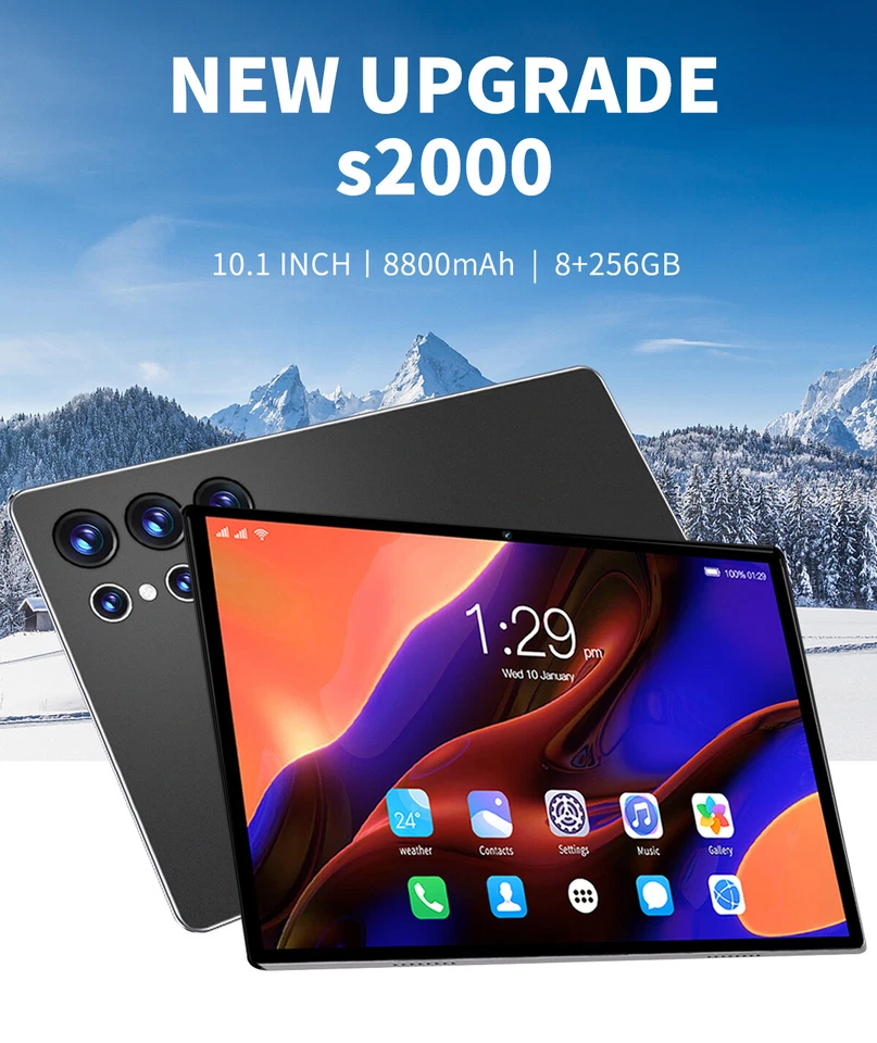 Stylish  Android Tablet 10.1-inch 8GB RAM+256GB Dual SIM Dual Standby HD Display - Image 2 of 4