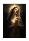 Virgin Mary Oil Painting Picture Printed On Canvas-Vintage Home Wall Art Decor