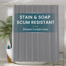 Plastic Shower Curtain Liner, 72X72 Grey Shower Liner Lightweight PEVA Shower Cu