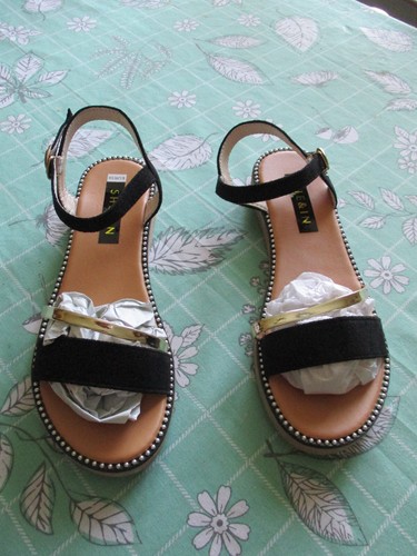 Sandales Mules Femme Nora Haron En Lin Jaune - Pointure 40 (US 10), Neuves Avec étiquettes