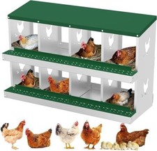 8 Holes Chicken Nesting Box Coop Egg Laying Box with Roll Out Egg Collection US