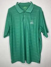 Slazenger Mens Polo Shirt Green Striped Mens Size XL Golf Short Sleeve Logo