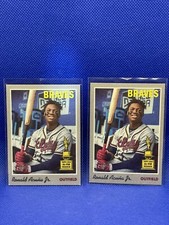 (2) 2019 Topps Heritage 1970 Cloth Stickers Ronald Acuna Jr #7