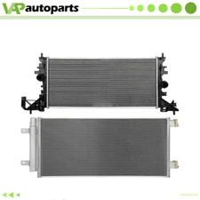 For 2016 17-2019 Chevrolet Cruze Aluminium Radiator & Condenser Cooling Assembly
