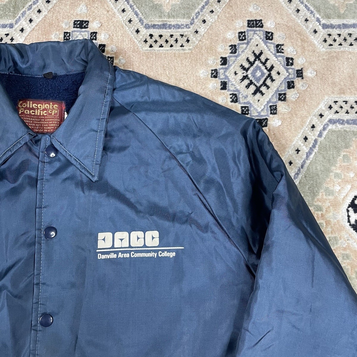 VTG 60s 70s Collegiate Pacific Danville Coaches Jacket Sz M Sherpa 