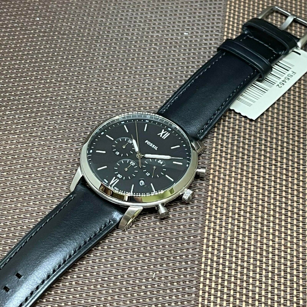 Fossil FS5452 Neutra Chronograph Black Leather Analog Quartz Men's