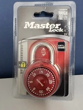 Master Lock 1530DCM Combination Padlock-EZ Red /EZ Grip-Anti Shim-ToughLvl 3