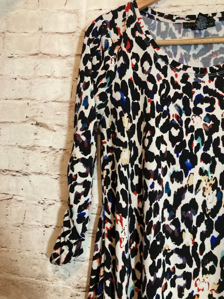 Top Grace Elements para mujer mediano asimétrico dobladillo guepardo leopardo elástico fluido Foto 2 de 4