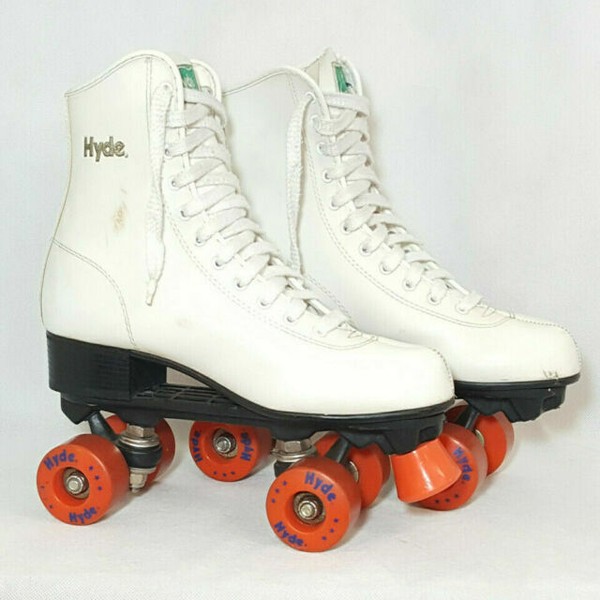 Vintage Hyde Roller Skates Size 8 Womens White RL95 Indoor Skating