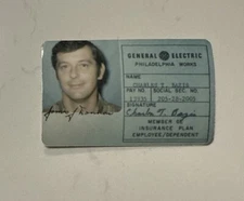 RARE Vintage General Electric Philadelphia Company Employee Photo ID Badge Card