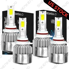 9005 9006 Combo 100w Ice Blue Cob Led Headlight Bulbs Kit High Low Beam 8000k