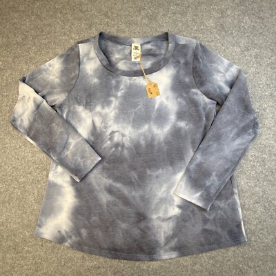 Sew In Love Woman s Tie Dye Top Gray Blue Long Sleeve Size S