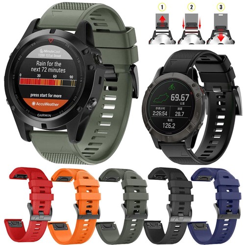 Classico Cinturino In Silicone E Pelle Per Garmin Fenix 7 7X 6 6X Pro 5 - Foto 9