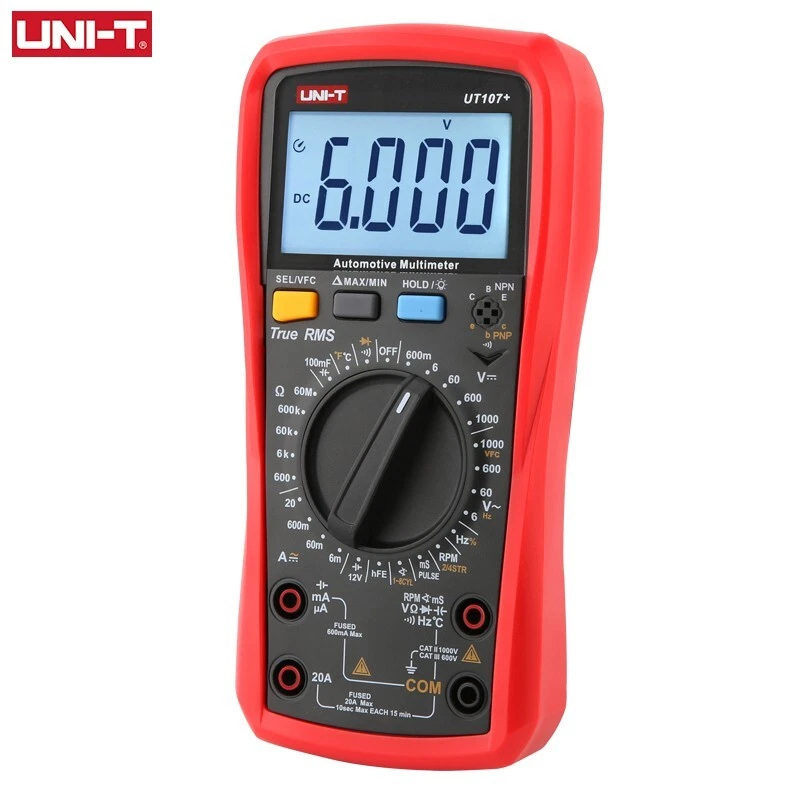 Automotive Multimeter UNI-T Digital mS PULSE Tach Dwell Temp RPM Battery Tester - Image 2 of 4