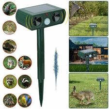 Solar Ultrasonic Animal Repeller Dog Cat Skunk Deer Raccoon Repellent for Garden