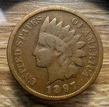 1897 Indian Head Cent - Actual Coin Shown - Free Shipping & Tracking INV#28