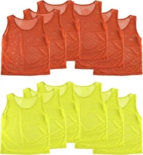 Super Z Outlet 12 Pinnies Scrimmage Vests Team One Size, Orange/Yellow 