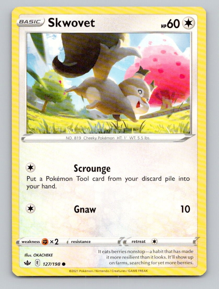 Skwovet 127/198 Common Chilling Reign Pokemon