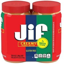 Jif Creamy Peanut Butter, 48 oz, 2 Pack
