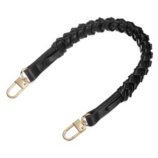 Braided Purse Strap, 1Pc 44.7cm/17.6" Black PU Leather with Gold Buckles