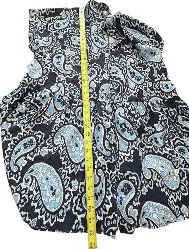 H&M Size Medium Womens Blue Paisley Loose-fit Front Open Placket Dress NWT - Picture 7 of 9