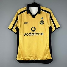 Manchester United Vintage Umbro Reversible Third Jersey Golden Shirt 2001-2002