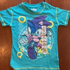 Sega Sonic The Hedgehog Boys Short Aqua With Yellow Stitching Size 4/5