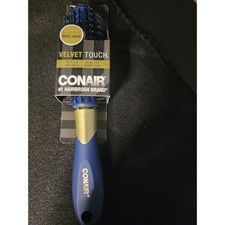 Conair Velvet Touch Round Hairbrush Blue Gold Style Volumize Short Hair 77202HU