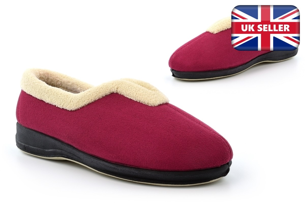 SAOLA Pantofole da donna in memory foam slip on ciabatte da donna suola in gomma ciabatte vino