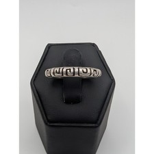 Sterling Silver Greek Key Band Ring Size 6.25 Solid 925 Meander Design