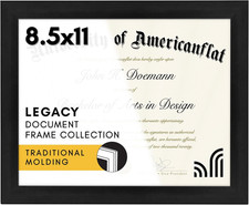 Americanflat 8.5x11 Diploma Frame Black Shatter Resistant Glass Wall Tabletop