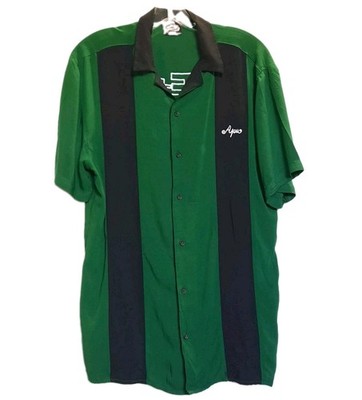 APU Embroidered Kwik-E-Mart Bowling Shirt The Simpsons Green / Black Men Size S