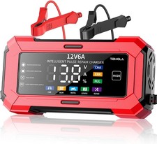 12v Smart Car Battery Charger Lcd Automatic Trickle Jump Starter Red Auto