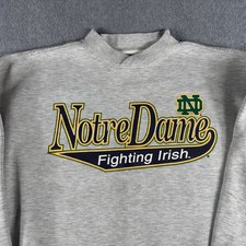 Vintage Notre Dame Fighting Irish Crewneck Sweatshirt Gray Mens L NCAA 90s