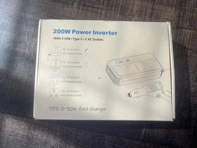 200W Car Power Inverter DC 12V to AC 220V Converter Adapter Charger Outlet
