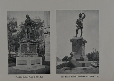 Antique Boston Massachusetts Ben Franklin Statue Boston Commons 1904 Original