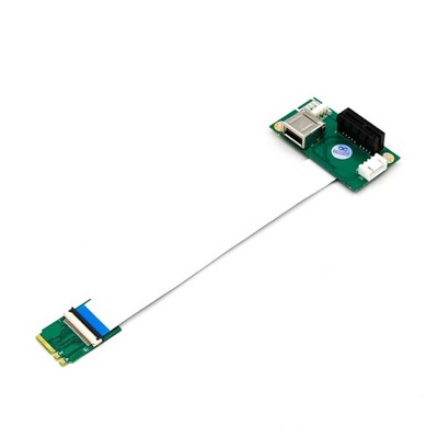 For NGFF M.2 Key A/E to PCI-E Express X1+USB Riser Card w/ High Speed FPC Cable 