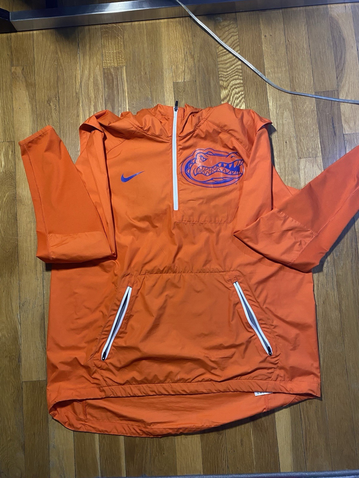 Nike Mens FLORIDA GATORS Dri-fit Orange 1/4 Windbreaker Pullover Jacket Size L