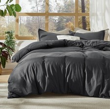 Bedsure 100 Stone Washed Cotton Duvet Cover King 3 Piece 104"x98"