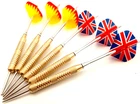 6 pcs 2 Sets STEEL TIP 22g BRASS DARTS Dart flights Stems Shafts BRITISH MADE