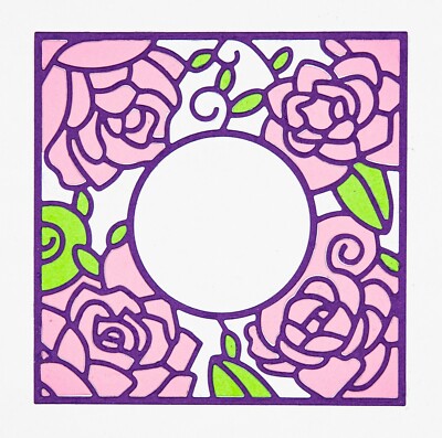 Buntglas Effekt Rosenrahmen Metall Stanzschablone, Kartenherstellung Scrapbooking C1