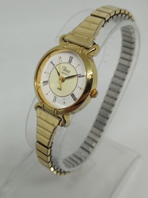 Timex BC Women's 23mm Gold Tone Flex Band Watch NEW