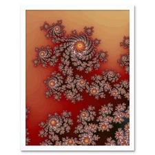 Painting Fractal Pattern Trippy Swirly 12X16 Inch Framed Art Print