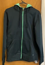 Xerison Mens Green Full Zip Jacket Hooded Waterproof Size Medium