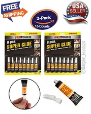 16 Counts Super Glue Crazy Cyanoacrylate Adhesive All purpose Precision tip Tube