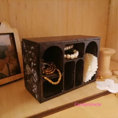 Maßstab 1:12 Puppenhaus Miniatur Unvollendete Schmuck Aufbewahrungsbox Möbel - Bild 1 von 4