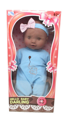 KS Toys Hello Baby Darling Baby Doll African American Blue Elephant