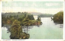 Thousand Islands NY Lost Channel White Border Postcard 1921 Santway Photo-Craft