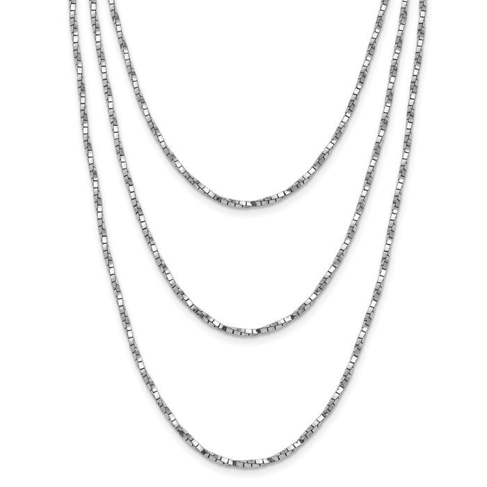 925 Sterling Silver Multi Layering Twisted Box Link Chain 925 Sterling Silver Multi Layering Twisted Box Link Chain